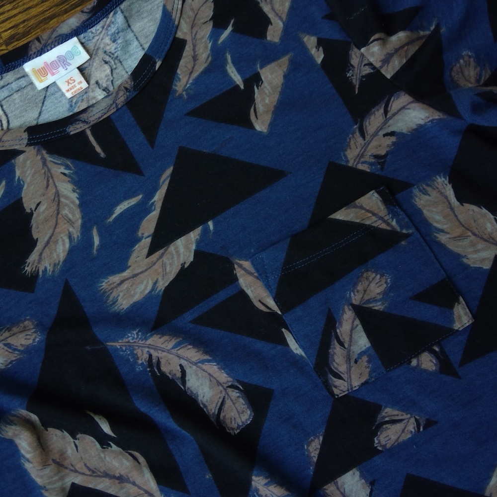 LulaRoe Tshirt Dress with Pocket Size XS Blue - Picture 5 of 5
